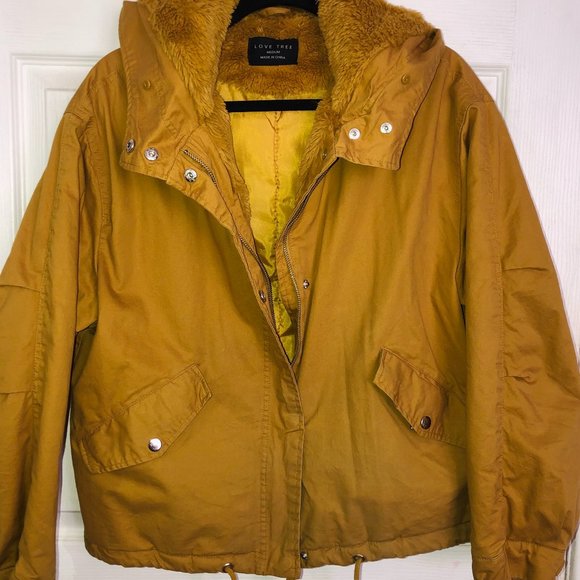 Love Tree Jackets & Blazers - Love Tree Faux Fur Lined Hooded Jacket